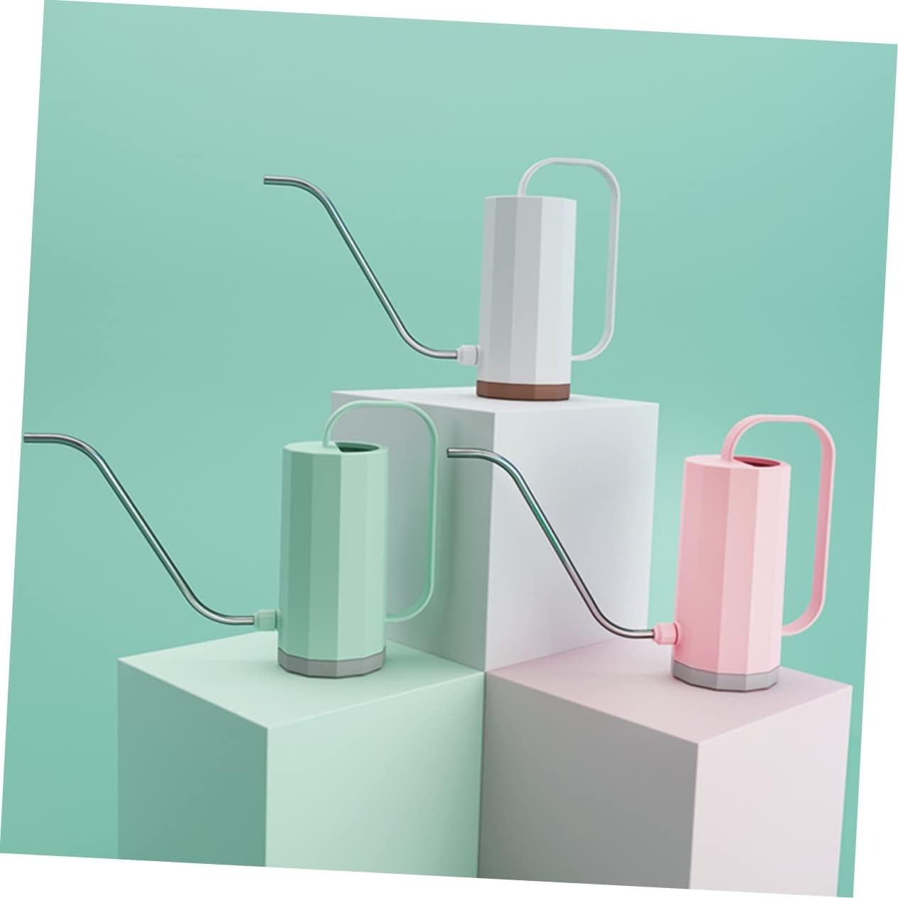 Plastic Watering Can Long Spout for Bonsai Indoor Outdoor Garden Use Lightweight Nordic Style - White image number 5