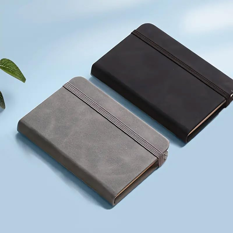 AIMALL A7 Mini Notebook Set with Leather Cover, Waterproof Notepad, Pocket-Sized, Ideal for Travel and Quick Notes - Black image number 4