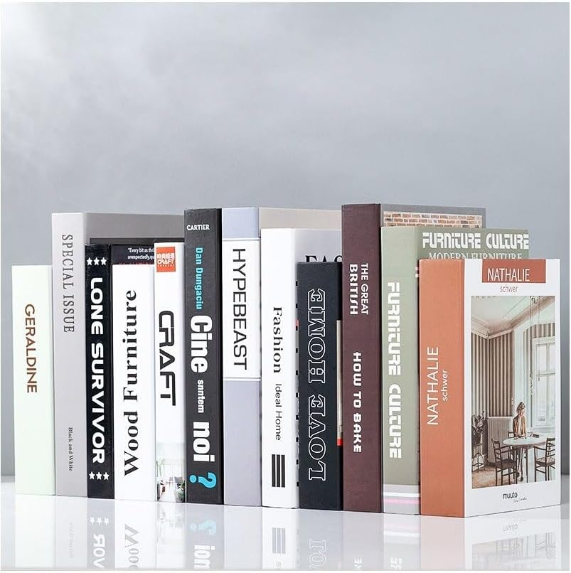12Pcs Decorative Books Fashion Fake Book Modern Hardcover Decoration for Home Office Bar Table Shelf Decor Book Display - Style A image number 3