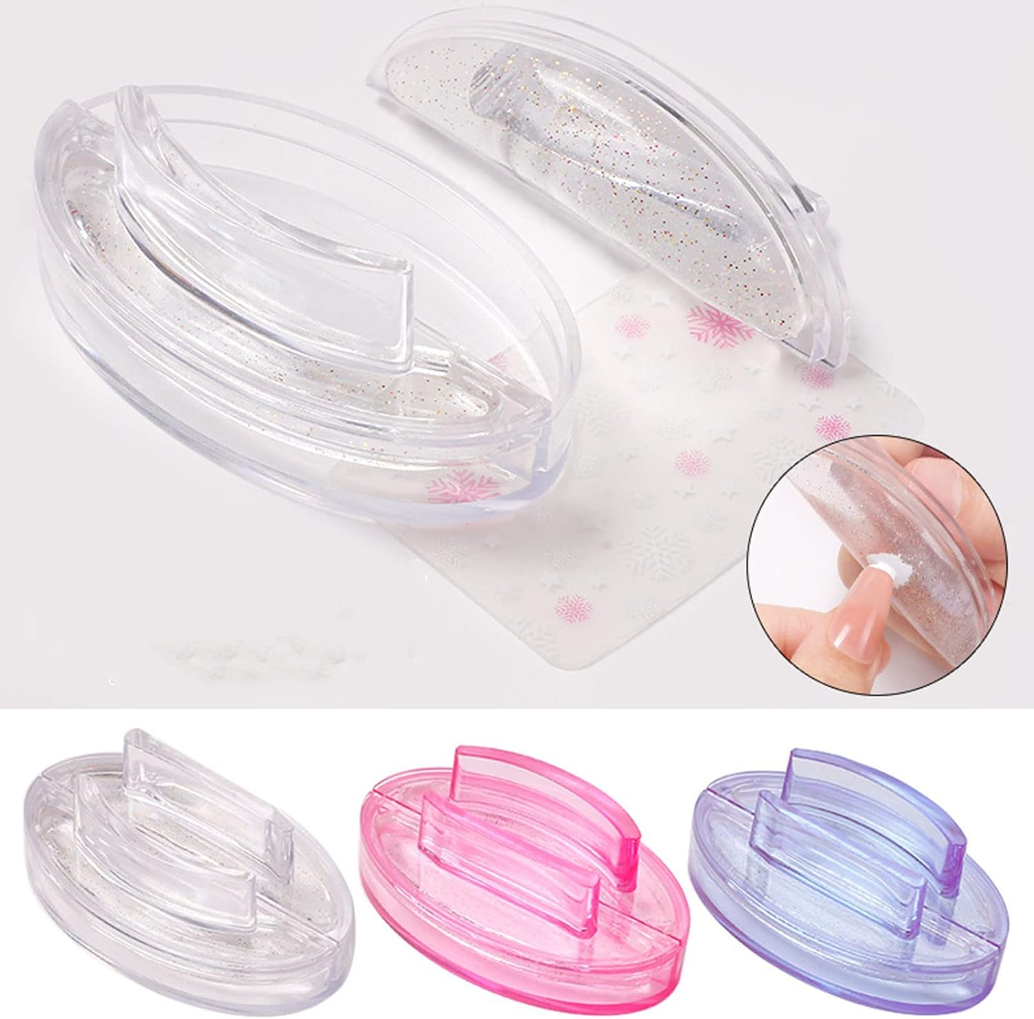 3PCS Nail Art Stamper Set, Silicone Nail Stamper Set Various Patterns Soft Manicure Stamping Tools Nails Art Template Tools for DIY Nail Salon for Nail Art Manicure