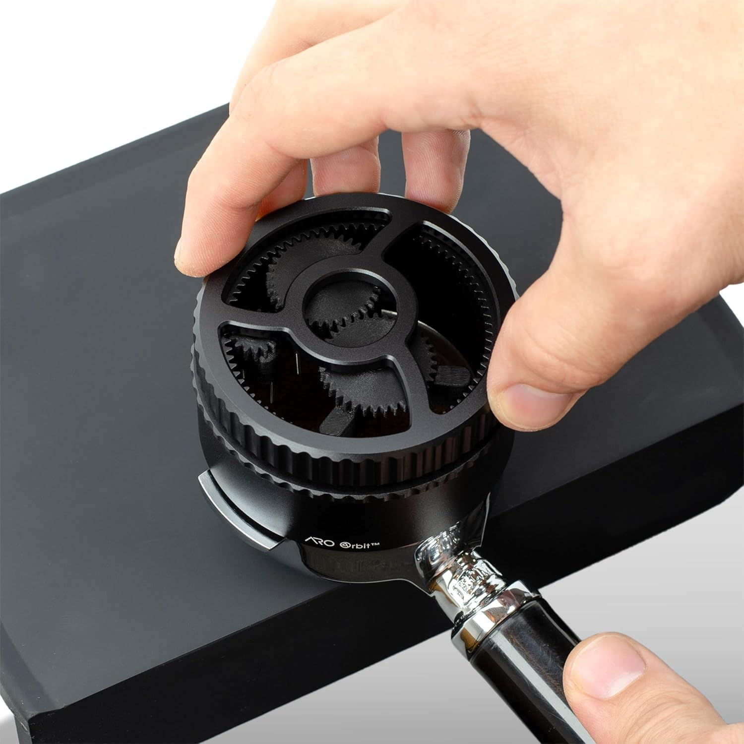 ARO Orbit PRO&trade; | Aluminum Spirographic Espresso Distribution Tool | Geared WDT for Home Baristas and Professional Caf&eacute;s (Black, 58Mm) image number 4