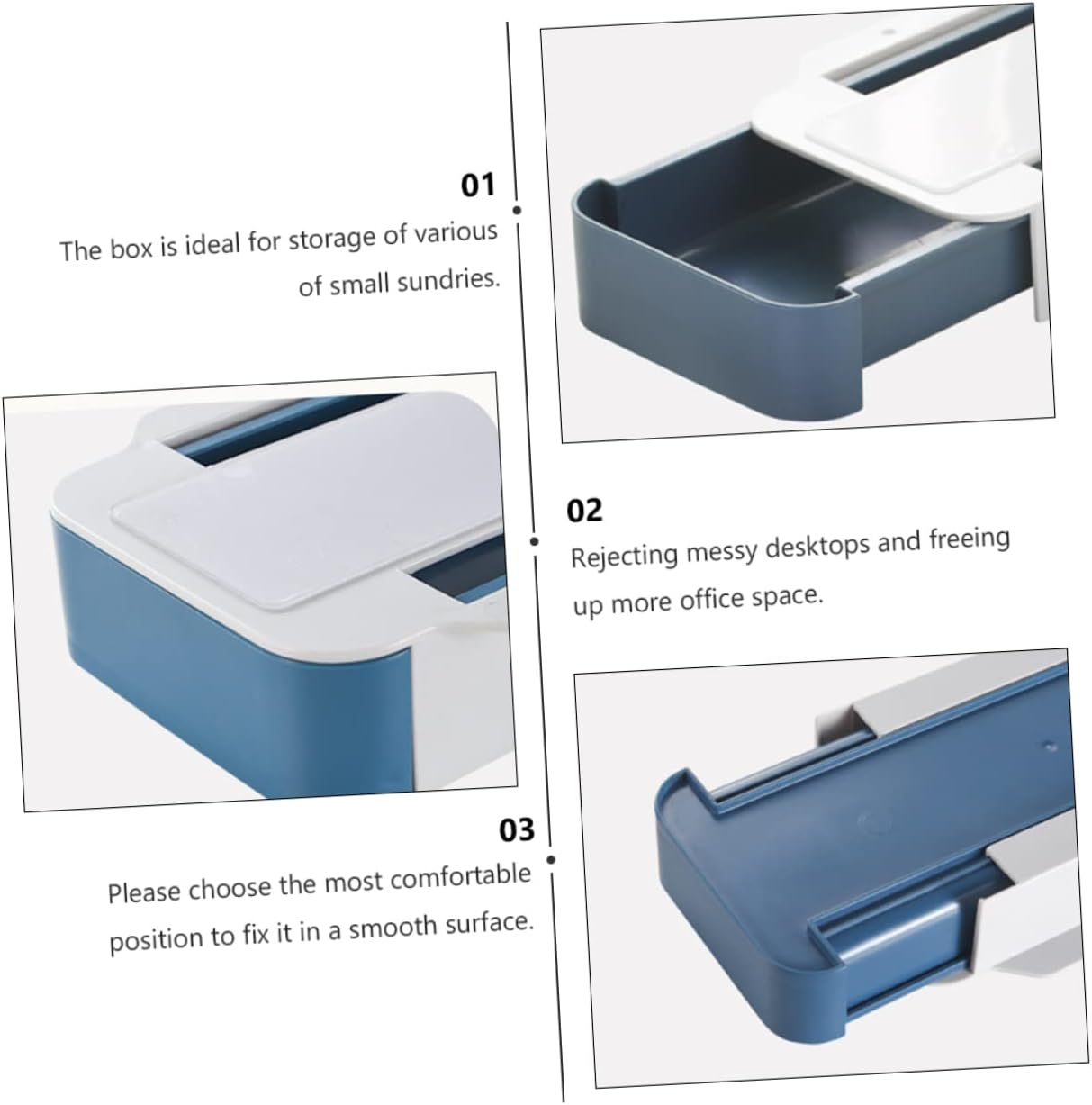 2Pcs Aesthetic Pencil Case under Desk Pen Case Hidden Storage Office Table Bottom Organizer image number 2