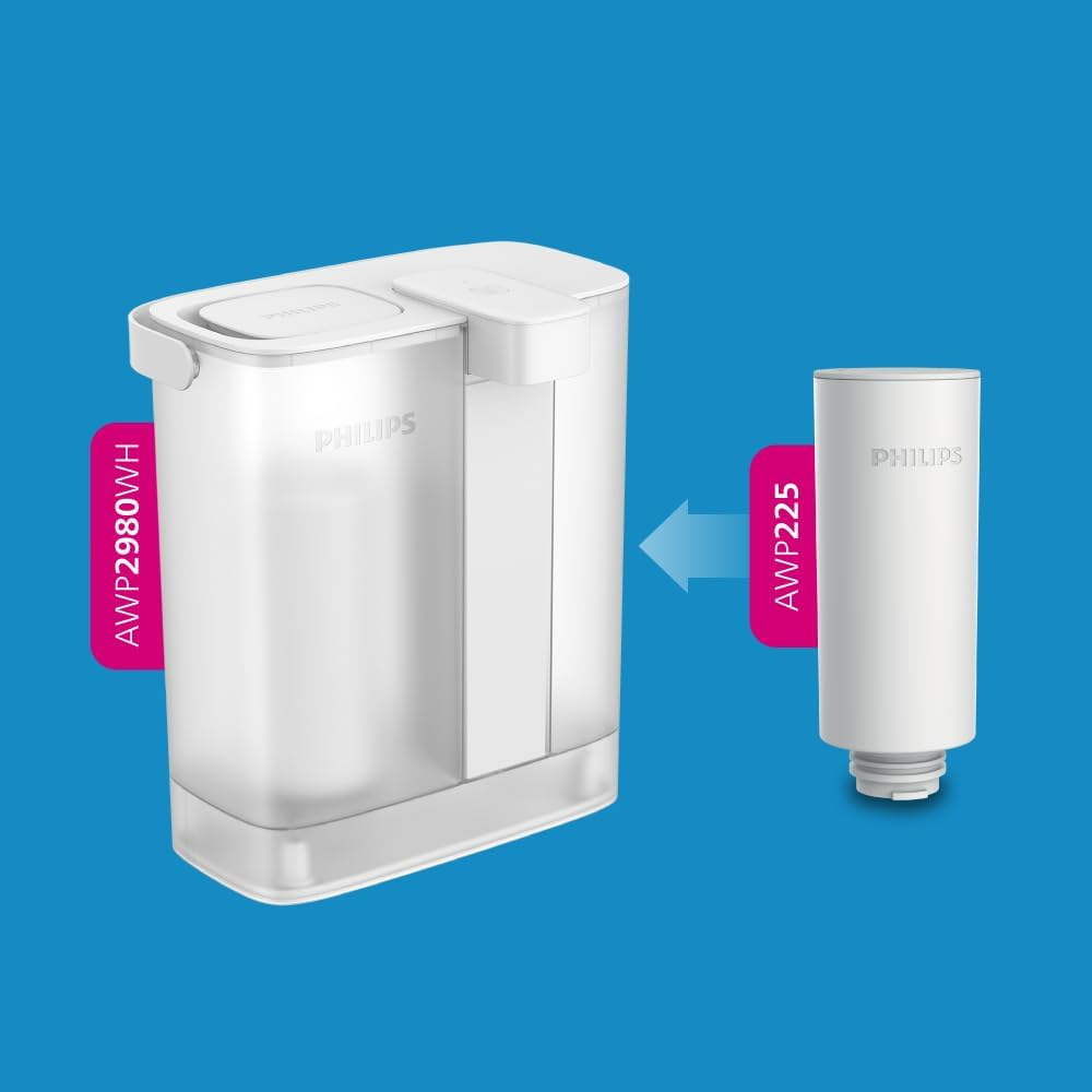 Philips Water Instant Water Filter Jug (3L) - Clean and Good Tasting Water in Seconds - Includes 1&times; Flavour + Filter, Reduces Chlorine & Lead, Retains Minerals image number 1