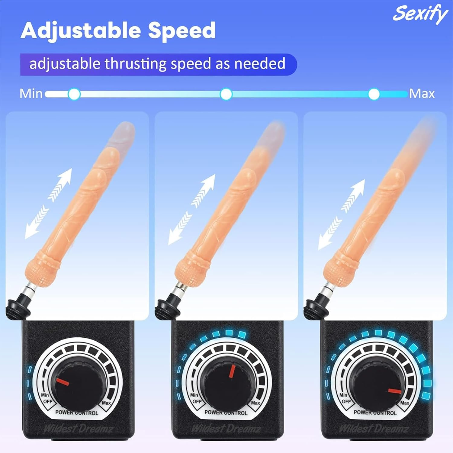 Wildest Dreamz Sex Machine Thrusting Automatic Dildo Machine, Sex Machines Thrusting Sex Machine for Men Women with 7 Attachments 3 XLR Connector, Love Machine with Suction Cup Adult Sex Toy image number 5