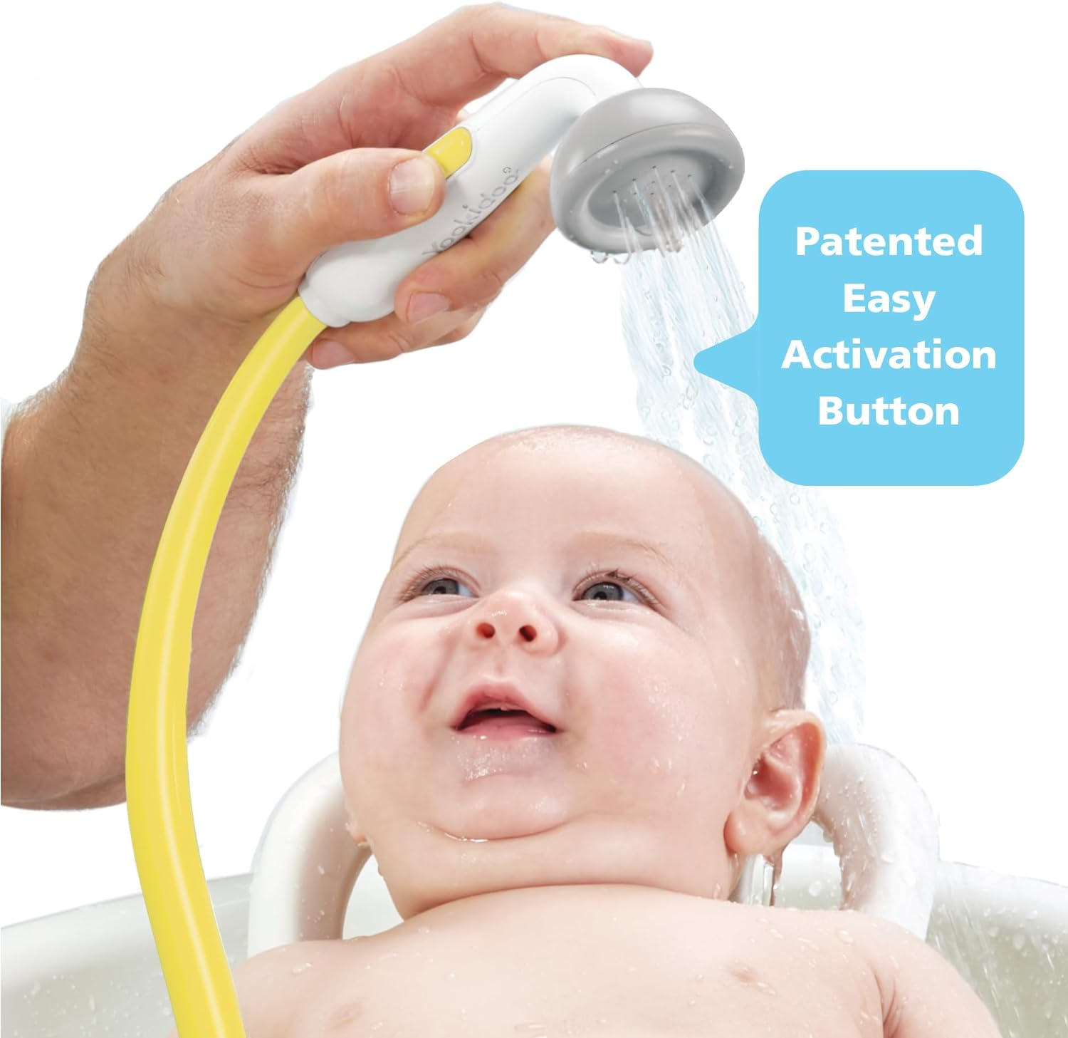 Yookidoo Baby Bath Shower Head - Elephant Water Pump with Trunk Spout Rinser - Control Water Flow from 2 Elephant Trunk Knobs for Maximum Fun in Tub or Sink for Newborn Babies(Yellow) - Blue And Orange image number 6