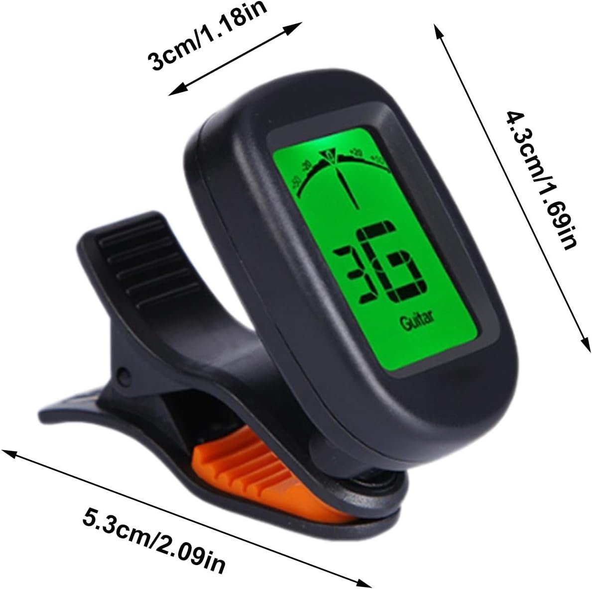Digital Tuner for Guitar | Precise Clip-On Ukulele Tuner | Lightweight Instrument Tuner, String Instrument Supplies for Performance image number 1