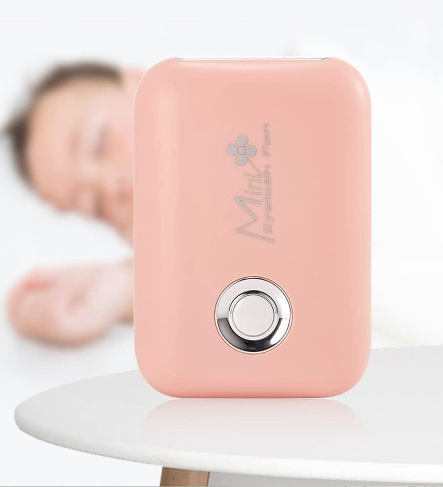 Threeh Eyelashes Fan Mini USB Rechargeable Electric Bladeless Handheld Cooling Fan with 3 Adjustable Speeds and T-Bracket,Black - Red image number 5