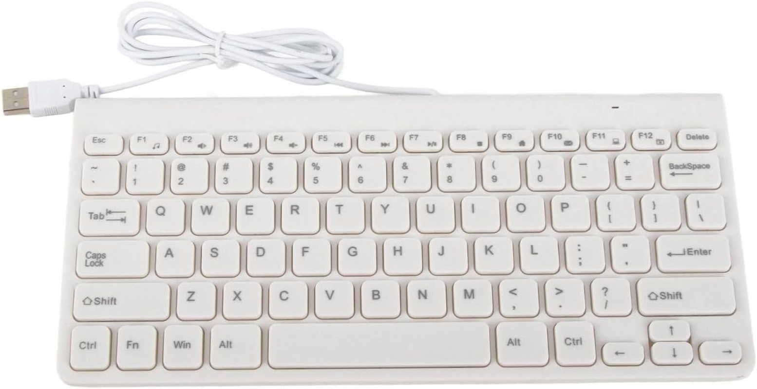 XUMIUZIY Wired Keyboard Mouse Combo, Ultra-Thin USB Wired Keyboard Optical Mouse Mice Set Combo for Computer, Laptop, PC, Desktop, Notebook (White)