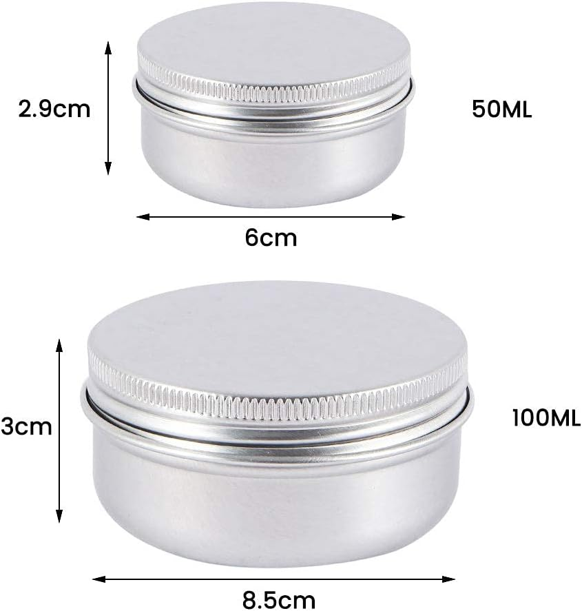 10 PCS 50Ml Aluminum Tin Jars round Metal Cosmetic Containers with Lids Screw Top Metal Cans Sample Pots for Lip Balm,Cream,Sample,Candy,Jewelry,Diy Crafts image number 1