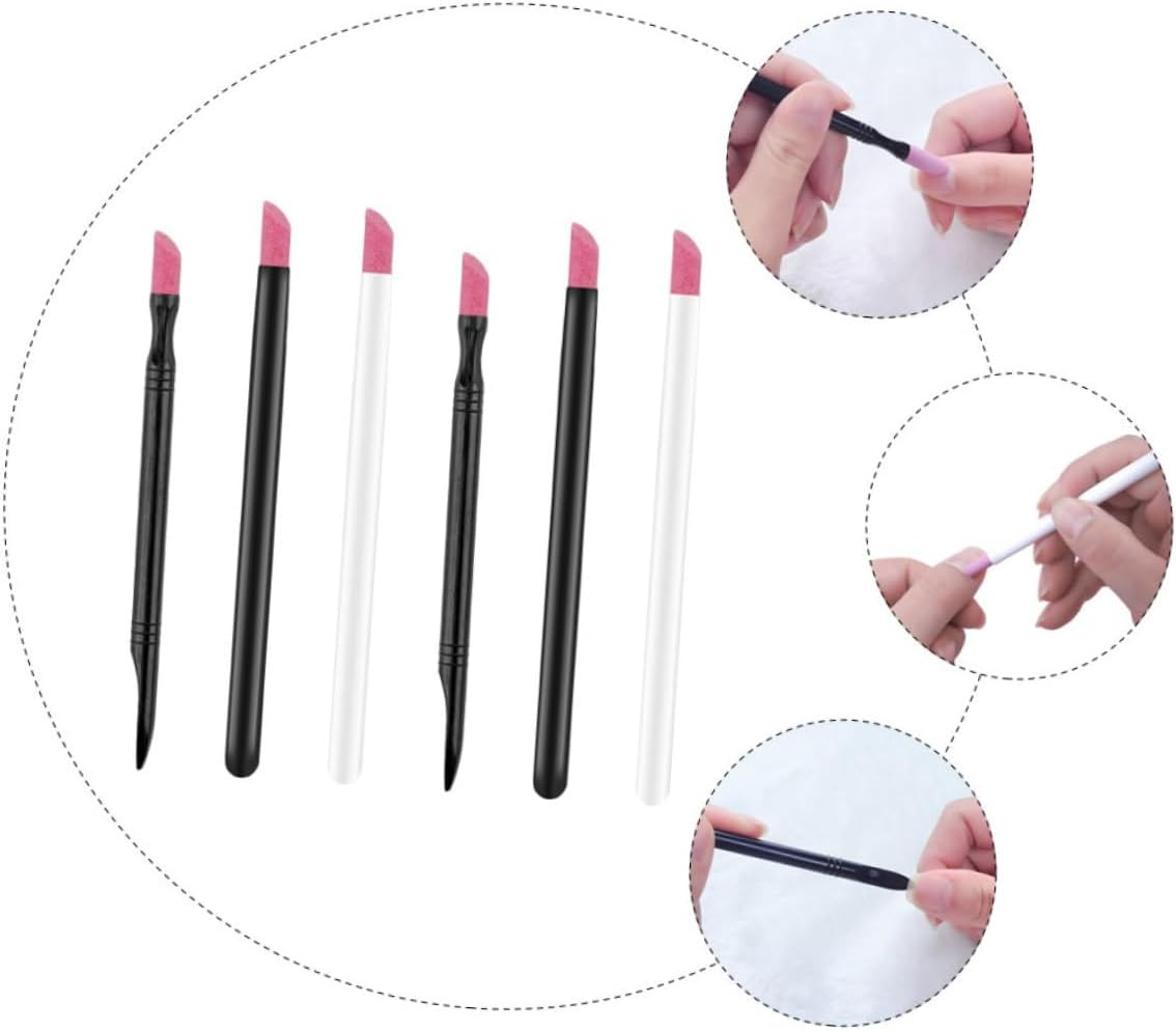 6Pcs Nail Grinding Pens for Manicure and Pedicure Abs Cuticle Remover Tools Practical Dead Skin Cleaning and Nail Engraving Accessories for Professional and Home Use image number 5