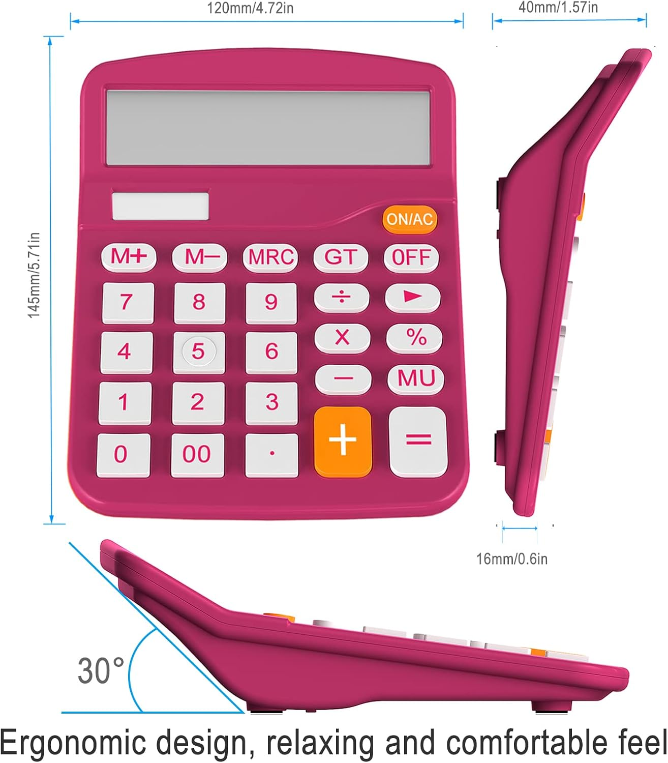 Helect Calculator, Standard Function Desktop Calculator (Plum)
