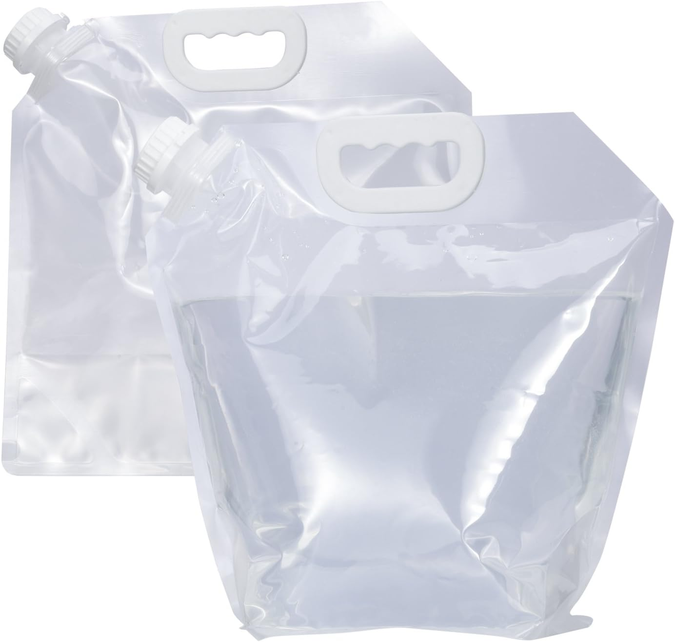 Collapsible Water Tank Container 4 Pack 5L BPA Free Plastic Water Carrier Portable Water Tank Lightweight Space-Saving Outdoor Folding Water Bag for Sport Hiking Camping Riding Mountaineer-Clear image number 5