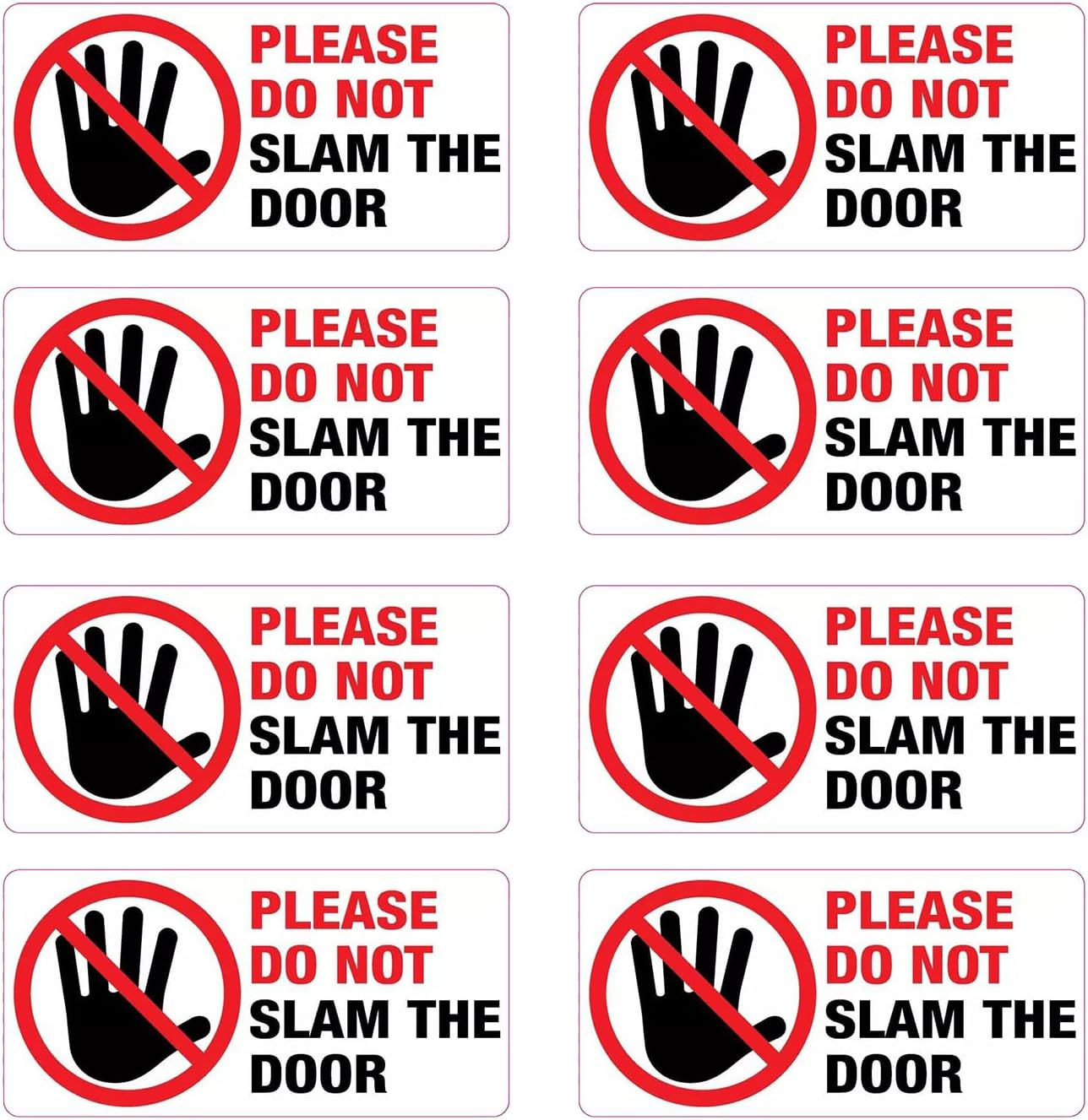 Do Not Slam the Door Stickerwarning Window Door Sticker Vinyl Decal for Car Truck Van SUV Taxi 8Pack image number 1