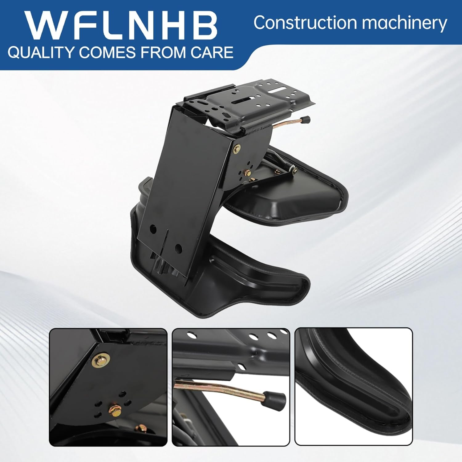 WFLNHB Tractor Cushioned Seat Black with Integrated Armrest Replacement for New Holland 3000 3010 3300 3330 3400 3600 3610 3900 3930 3910 4000 4100 4110 4330 4600 4610 5000 5100 5600 5610 5900 591 image number 4