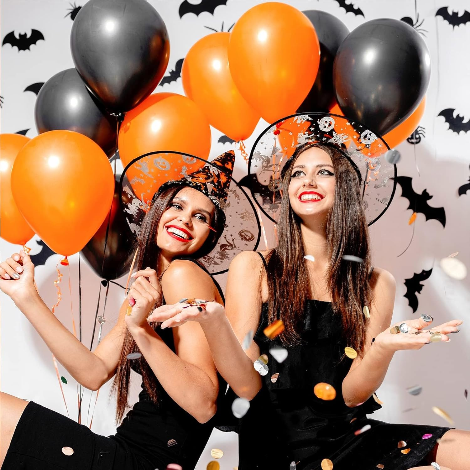 Lumjoy Matte Orange Latex Balloons 50Pcs 12 Inch 30Cm Decorative Helium Balloon with Strip and Sticker for Birthday Baby Shower Wedding Engagement Graduation Festival Party Decorations - Green image number 5