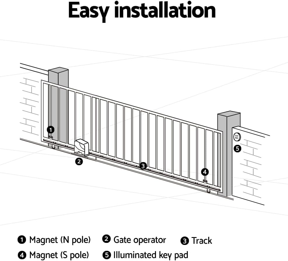 Electric Sliding Gate Opener 800KG Auto Keypad Hardware Remote 4M image number 2