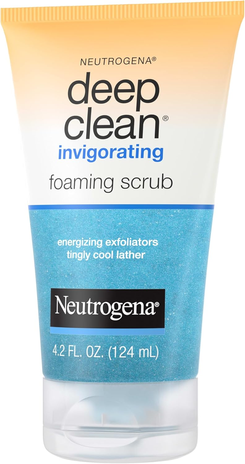 Neutrogena Deep Clean Invigorating Foaming Face Scrub 125Ml|Sweeps Away Dead Skin|Removes Surface Dirt, Oil & Make-Up|Leaves Skin Feeling Refreshed and Energised