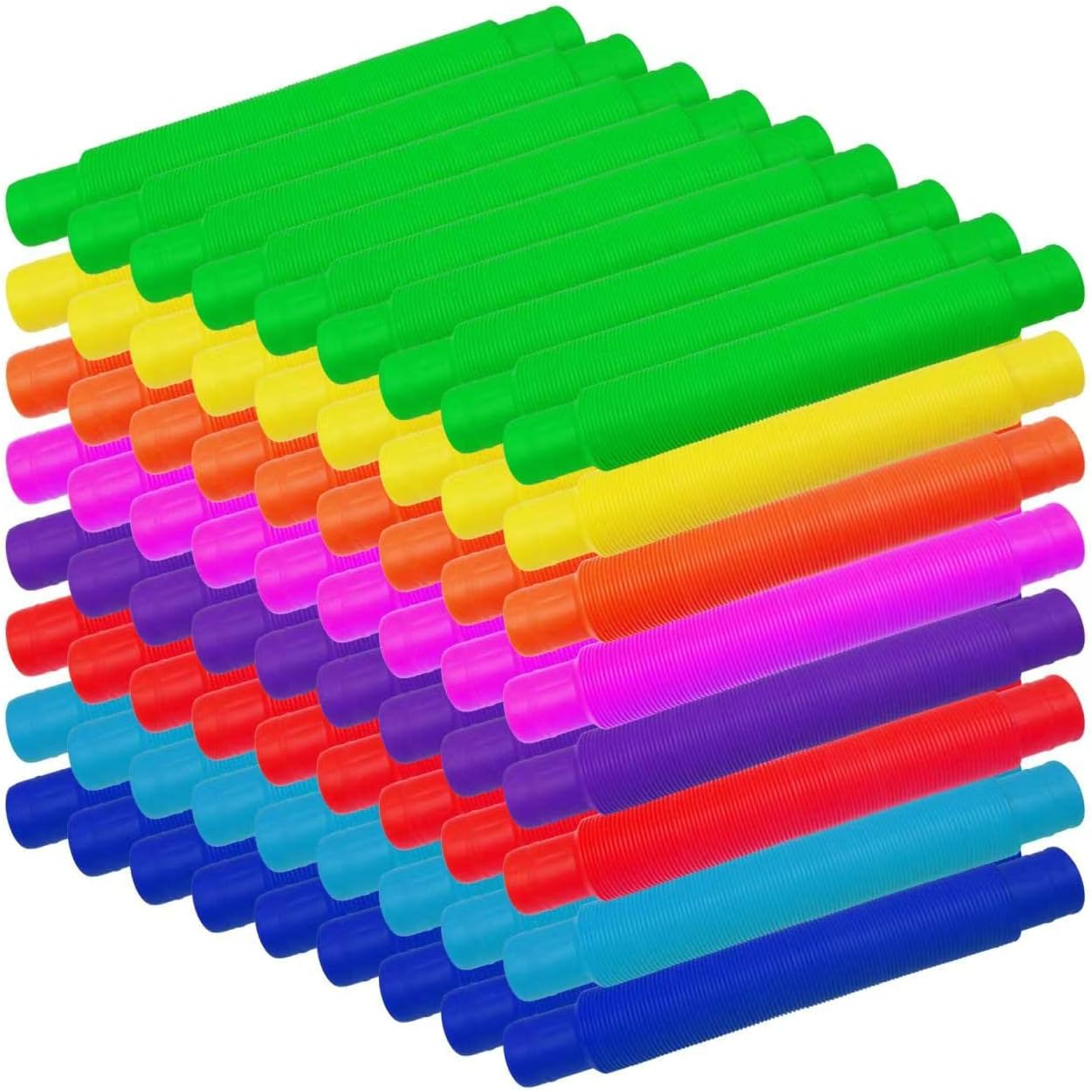 72 Pcs Pop Tubes Party Favor for Kids, Pop Tubes Fidget Toys for Easter Basket Goodie Bag Stuffers , Pop Tubes Bulk for School Classroom Rewards Prizes Birthday Christmas Valentine Gift image number 1