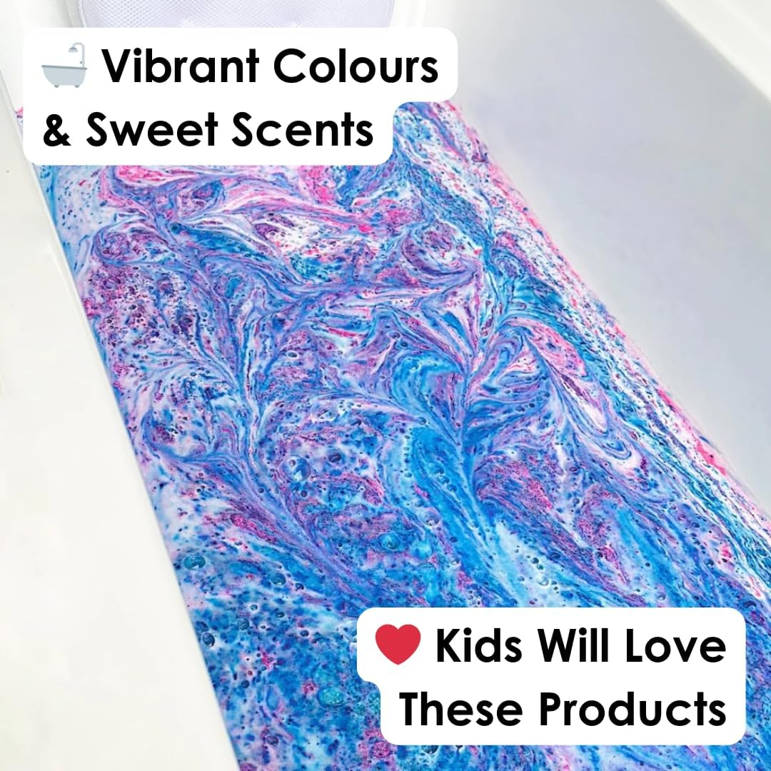 BATH BOX Bubblegum Gift Set, Bubble Bath Bombs, Bath Dust Soak, Natural & Handmade in Australia, Cotton Candy & Bubblegum, Fun Bath Fizz for Kids & Adults, 4 Piece Hamper Gift Box image number 4