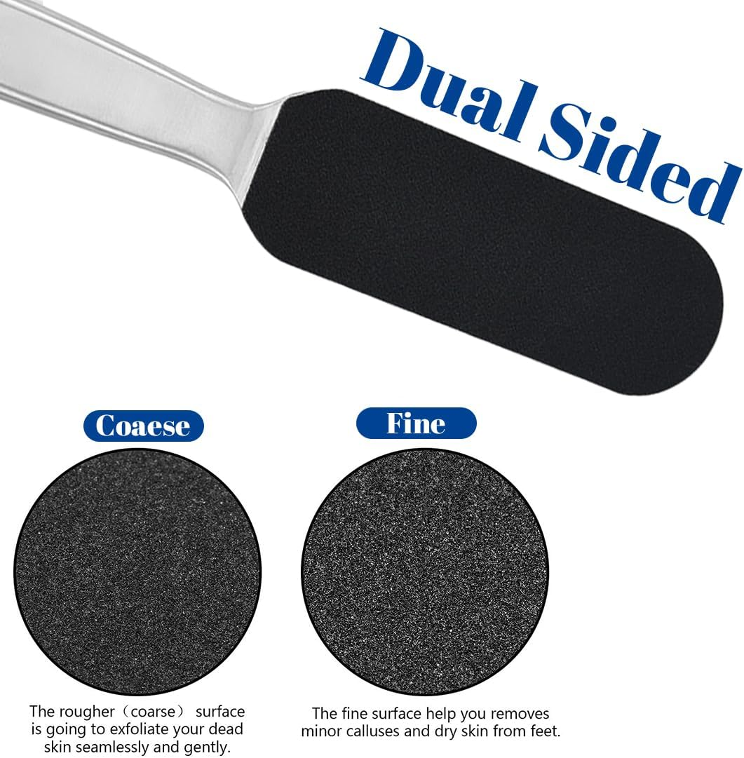 JEYORZY Foot File, 1 X Stainless Steel Callus Remover Double-Sided and 20 Replacement Sandpaper, for Hardened or Dry Skin, Callus File, Foot Care, Callus Remover for Hand and Foot image number 4