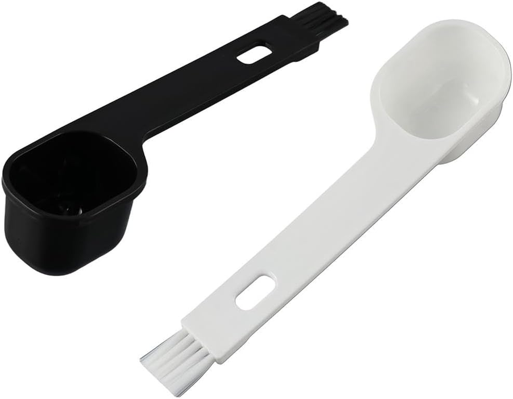 Hobbyme Pack of 4 Plastic Coffee Scoops with Brush & Espresso Grinder Brush for Ground Coffee Cleaning Tea Power Coffee Grinder Spoon