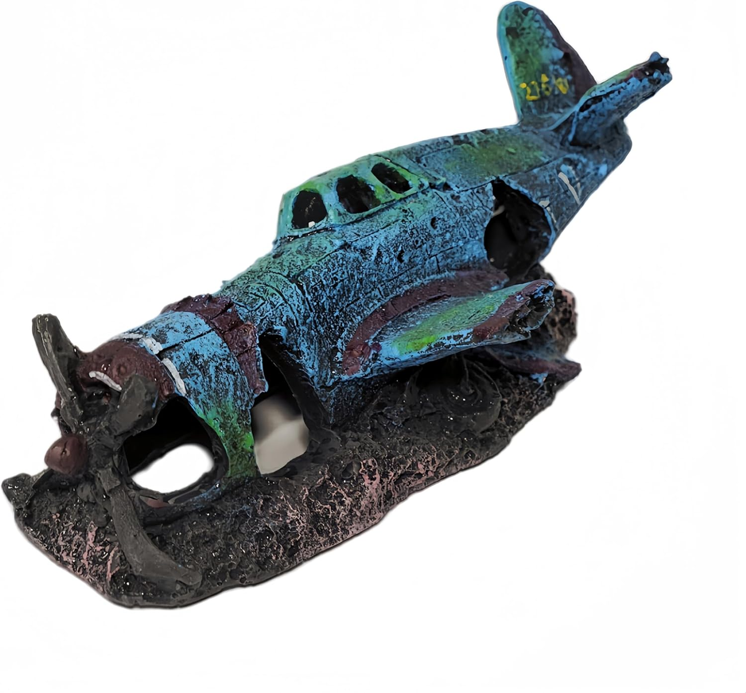 Aquarium Landscaping Decoration Plane Wreck Fish Shelter Fish Tank Decoration Medium Large Fish Garden Pond Ornament Hideouts image number 2