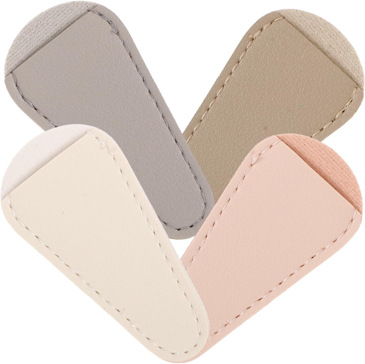 MUCKLILY 4Pcs Nail Clipper Protective Covers Cuticle Nipper and Tweezers Caps Compact Stylish PU Leather Soft Sleeve for Manicure Tool Protection image number 2