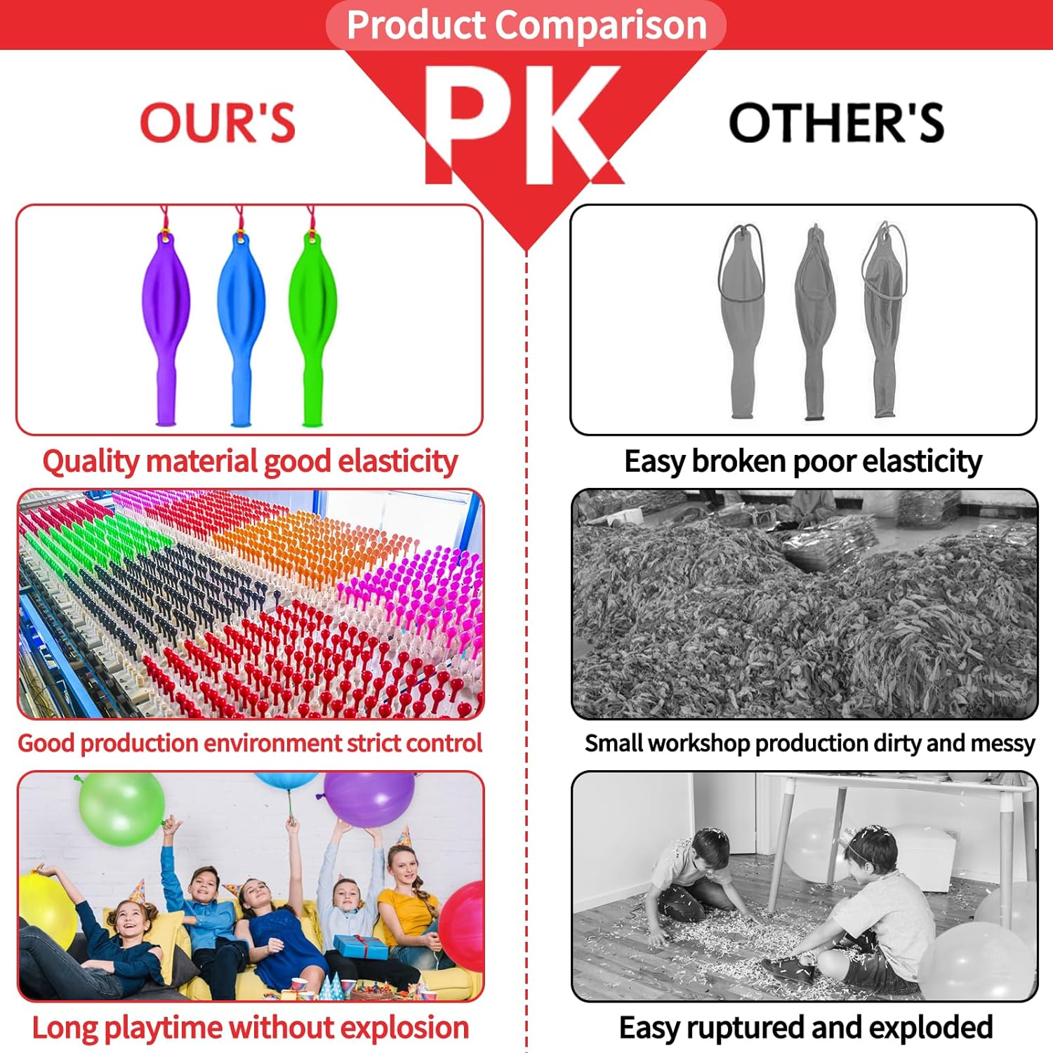 30Pcs Punch Balloons, Thickened Neon Punching Balloon Heavy Duty Birthday Party Favors for Kids Weddings Supply image number 3