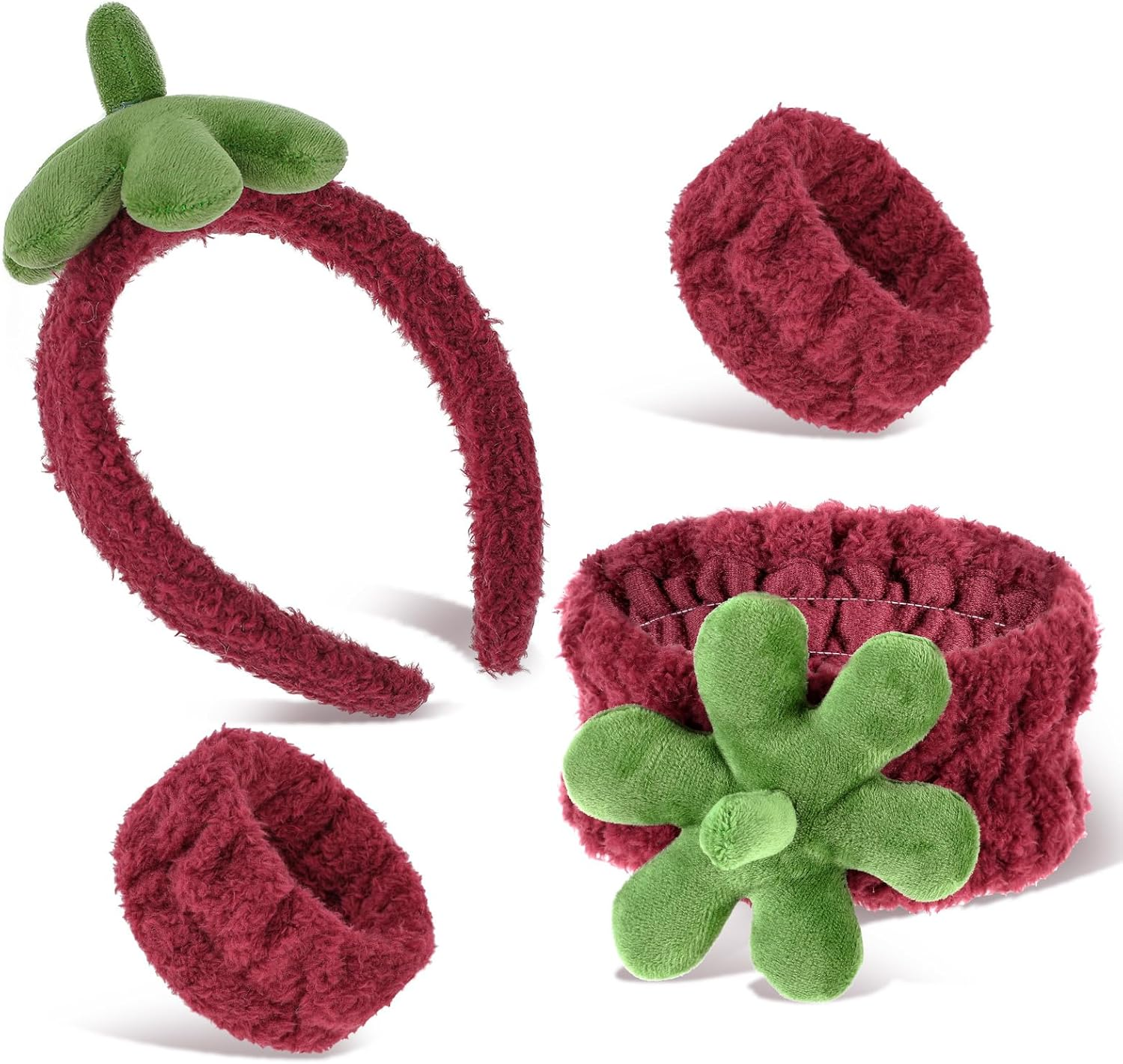 Pack of 4 Spa Face Headband Wrist Wash Bands Set, Elastic Make up Hair Band, Women'S Skincare Hairband, Spa Hair Band for Face Washing, Shower, Yoga, Exercise, Skin Care image number 6