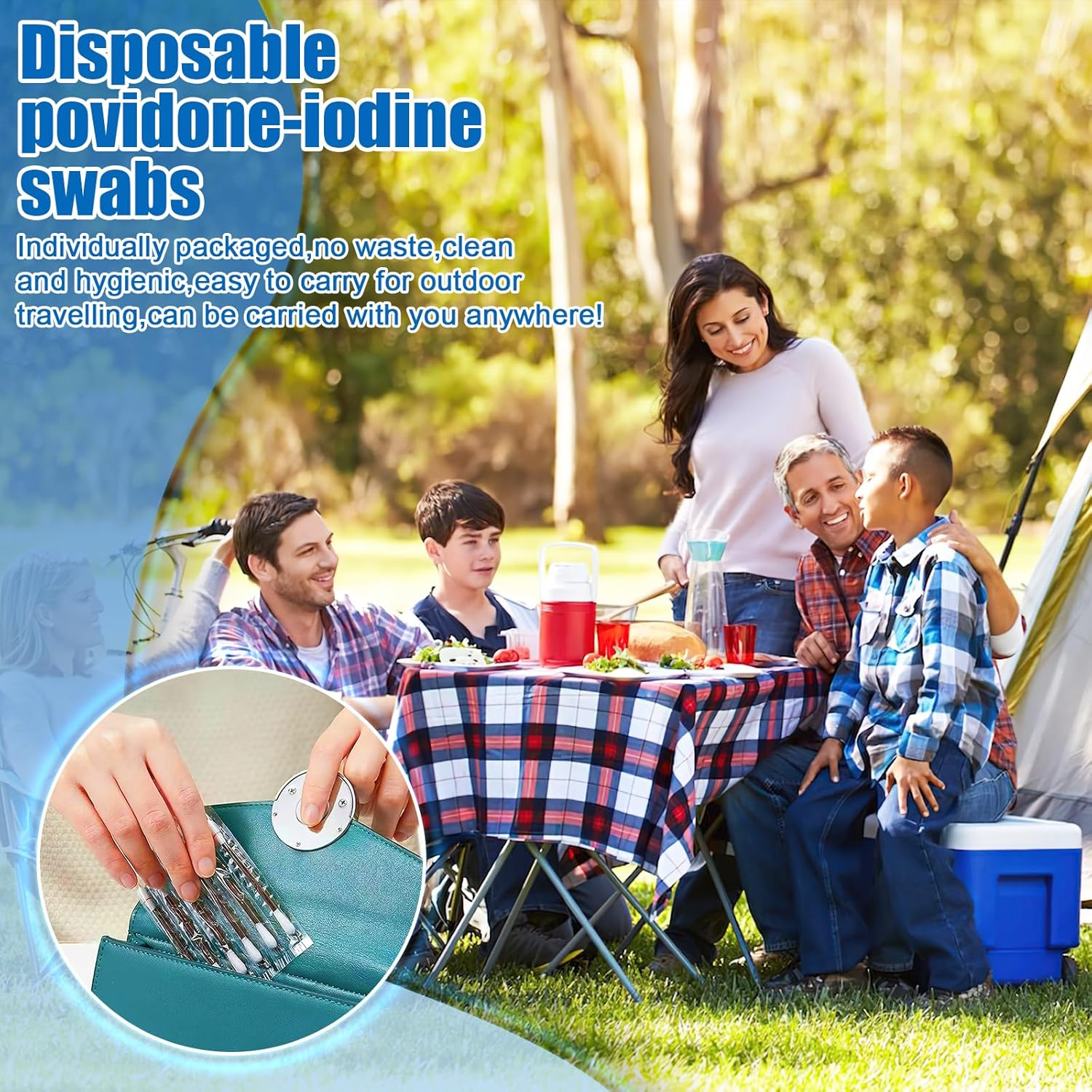 Iodine Swabs, Cotton Swab Iodophor Skin Disinfection Swab Individually Wrapped,100 Pcs Disposable Iodine Swabs, Iodine Swabs Individually Wrapped for Nose Care, Disinfection Wound, Outdoor Supplies image number 2