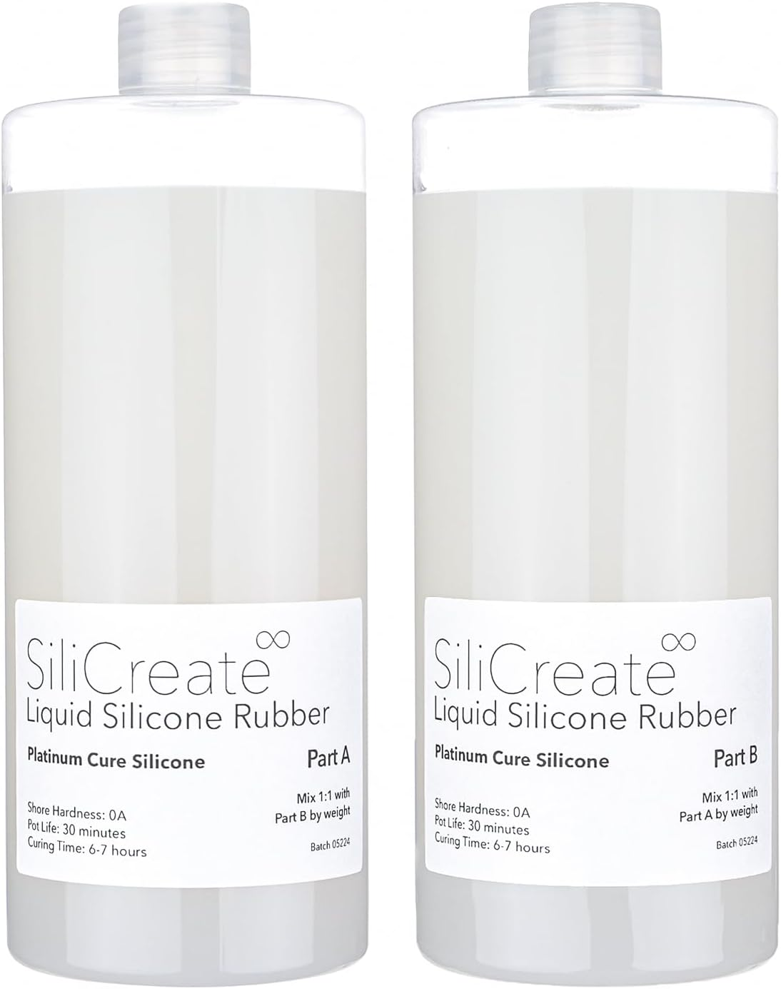 Silicreate Soft-0A Liquid Silicone Rubber | Transparent | for Moulding and Casting (1Kg) image number 1