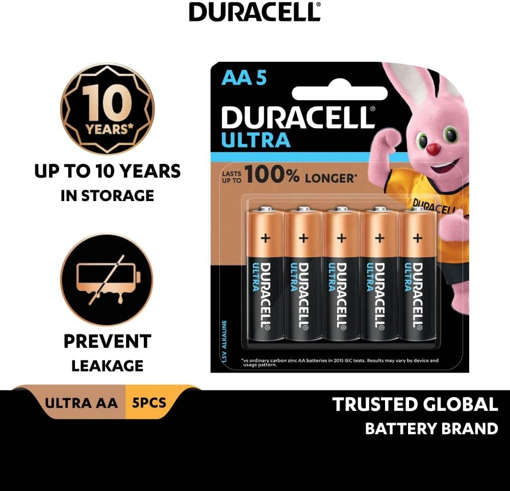 Duracell Ultra 1.5V Alkaline AA Batteries (Pack of 5) image number 1