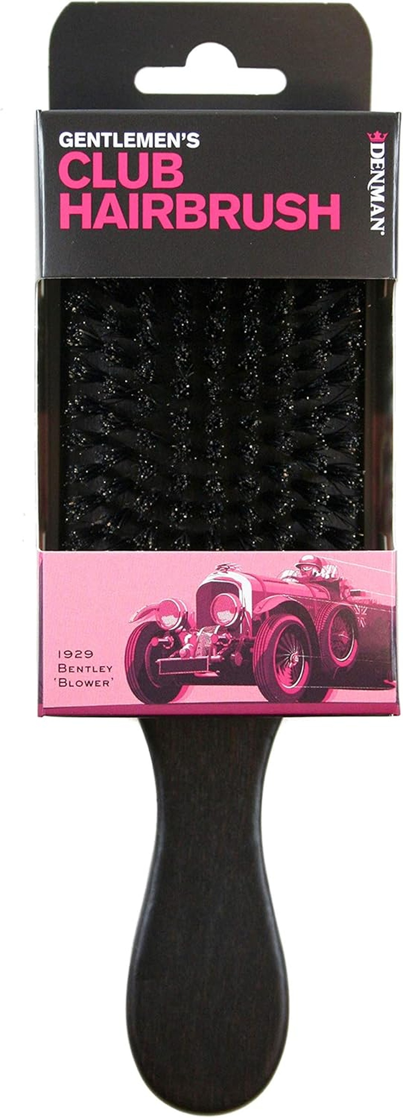 Denman- Jack Dean Mens Hair Brush - JDMB2 - Grooming - Military Styling - Soft Natural Bristle Brush - for Fine Hair