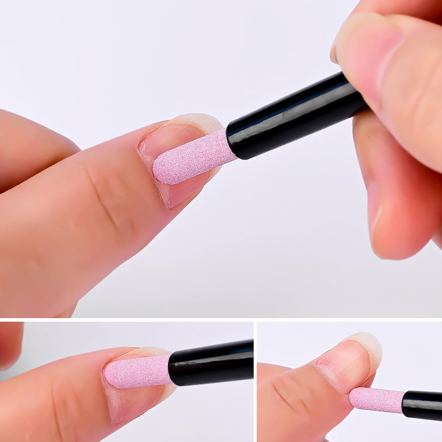 JERCLITY 6 Pieces Quartz Stone Nail File Cuticle Pusher Pen Peeling Dead Skin Cuticle Remover Pen Nail Buffer Pen for Nail Art image number 5