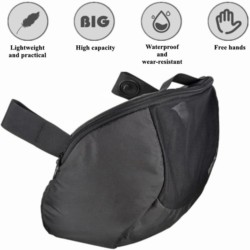 Infant Stroller Clip-On Storage Bag Compatible with Doona, Pram Buggy Organizer Bag with Non-Slip Zipper Snap-On Stroller Bag & Large Storage Space, Baby Stroller Pushchair Accessory Fit Doona - Storage Bag Wearable image number 6