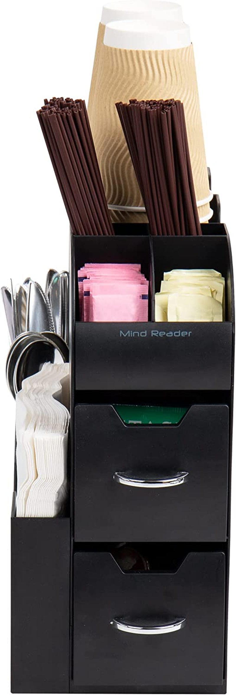 Mind Reader Coffee Condiment and Accessories Caddy Organizer, Black image number 6