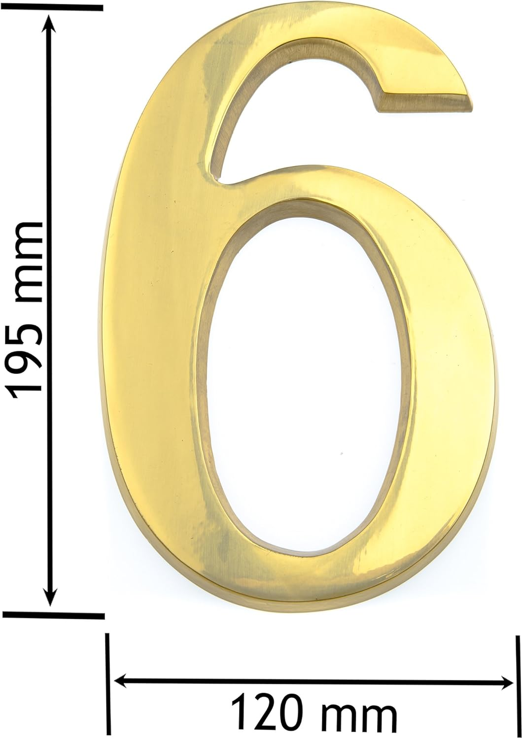 HUBER House Number 6/9 Brass 20 Cm I House Number for Home and Door I House Number XL I House Number Plaque in Elegant Brass 3D Design, Glossy