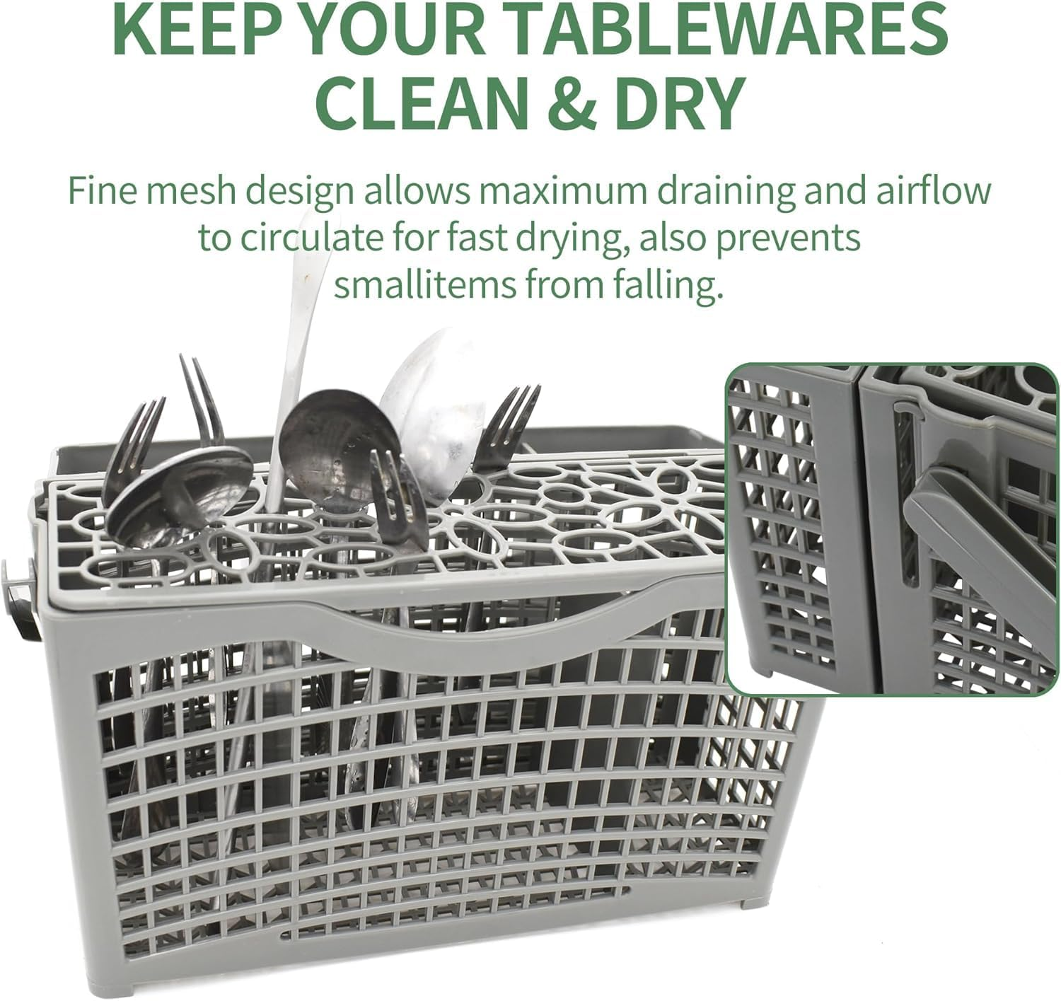 Qinghong 2 in 1 Universal Dishwasher Replacement Cutlery Basket Utensil Basket Utensil Basket with Handle image number 6