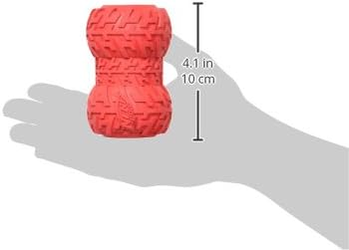 Nerf Dog Tire Feeder Dog Toy, Lightweight, Durable and Water Resistant, 4 Inches, for Medium/Large Breeds, Two Pack, Blue and Red image number 5