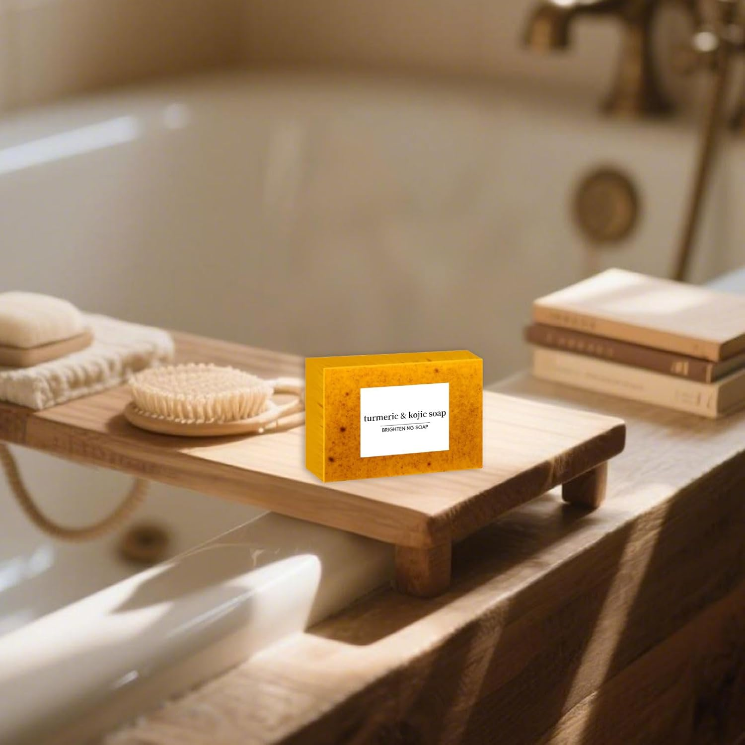 2Pcs Lemon Turmeric and Kojic Acid Soap Bar, 100G, Turmeric Soap Bath Cleansing Soap, Natural Ingredients Containing Lemon and Vitamin E, Brightening and Restoring Skin Vitality image number 3