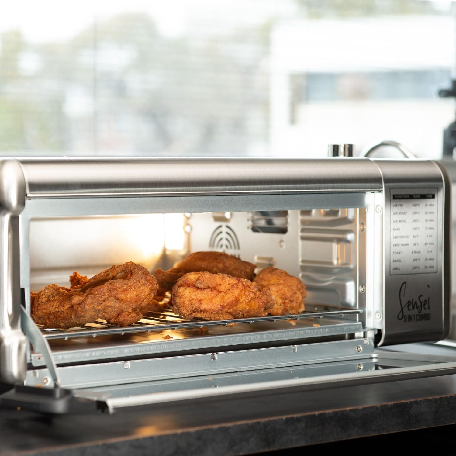 Kitchen Couture 9-In-1 Sensei Digital Air Fryer Oven and Grill 17 Litre with Pizza Stone Stainless Steel image number 4