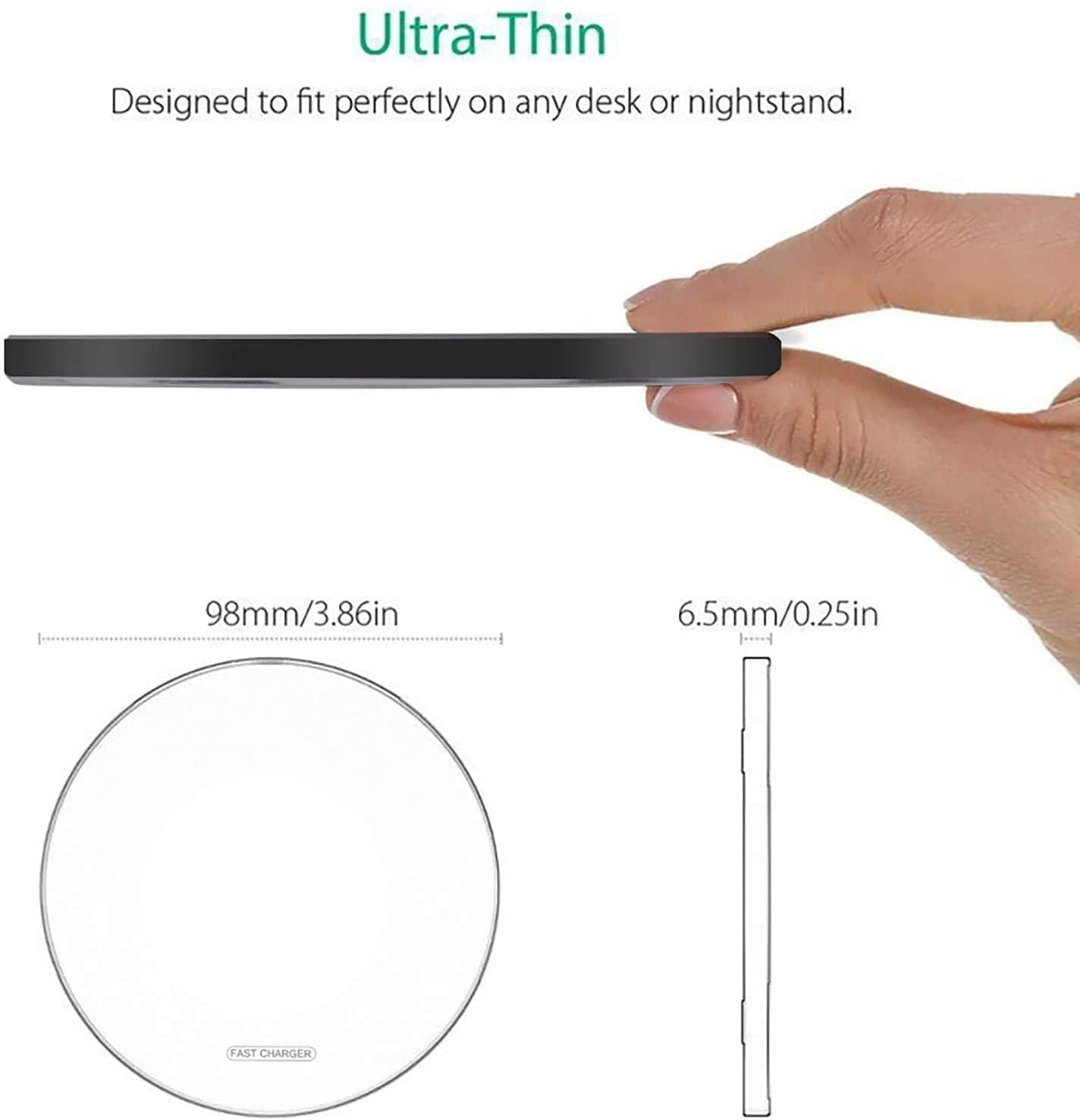 Fast Wireless Charging Pad Compatible with Iphone 16 15 14 13 12 11 Pro Max/13 12 Mini/Xr/Xs/X,Samsung Galaxy Z Fold/Flip,S24/S23/S22/S21/S20/Note 20,Pixel 9 Pro,Airpodpro/Galaxy Buds/Pixel Buds image number 4