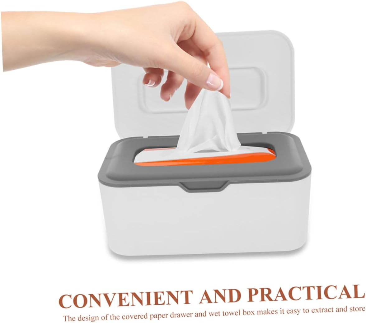 Bestonzon Refillable Wipe Dispenser and Reusable Baby Wipe Holder Lid for Home and Travel Gray 2Pcs Storage Box for Wet and Dry image number 1
