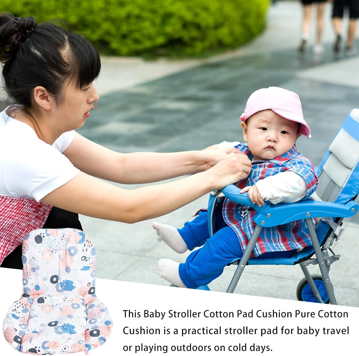 Beaupretty Colorful Stroller Cushion Pad Soft Cotton Seat Liner for Prams and Dining Chairs Warm Cart Insert for Travel and Outdoor Use Breathable Seat Support Cushion for Newborns image number 2