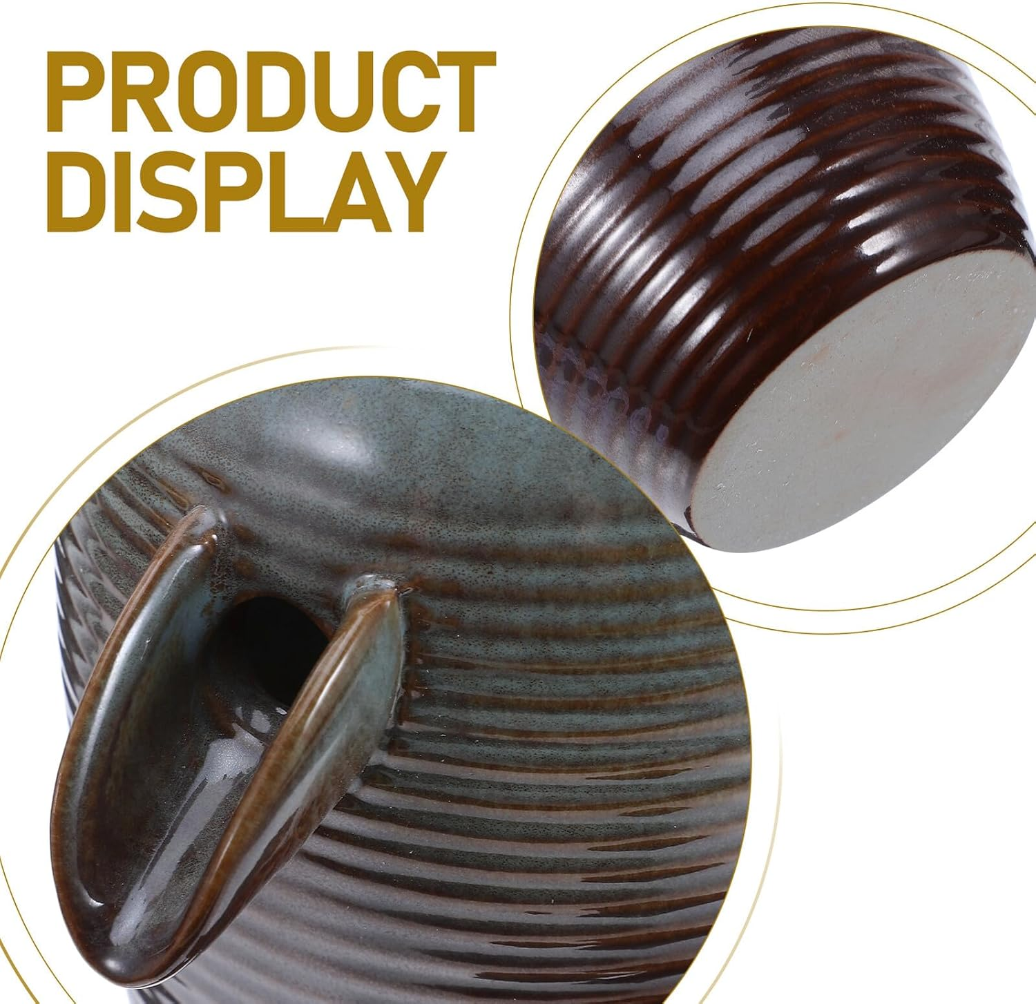 MERRYHAPY Ceramic Jar Water Fountain Spitter for Fish Outdoor Garden Decor Ancient Design Ceramic Build with Efficient Water Circulation Low Maintenance Landscape Ornament for Patio And image number 4