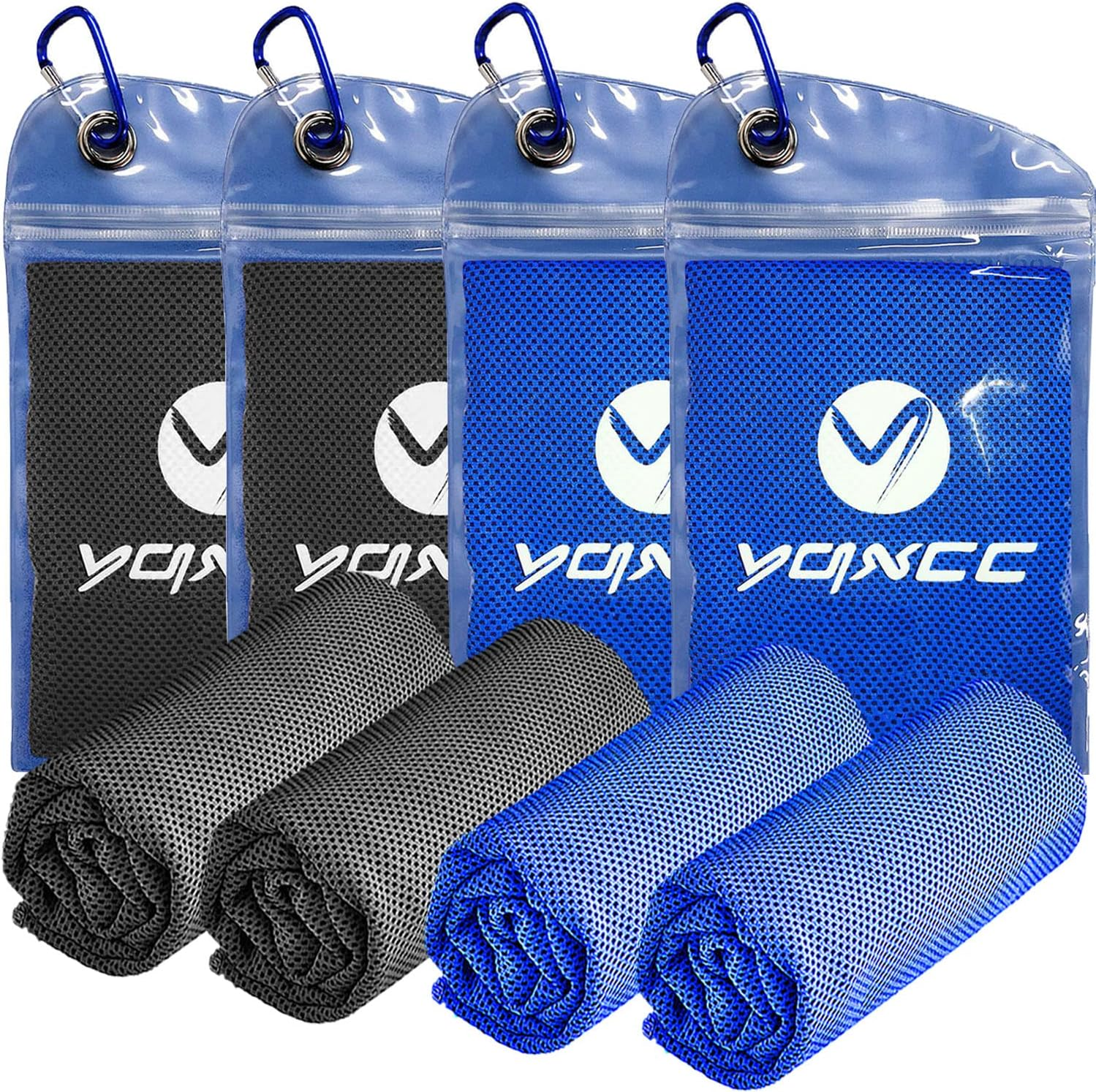 YQXCC 4 Pack Cooling Towels (40"X12") Cool for Neck, Microfiber Soft Breathable Chilly Towel for Yoga, Golf, Gym, Camping, Running, Workout & More Activities