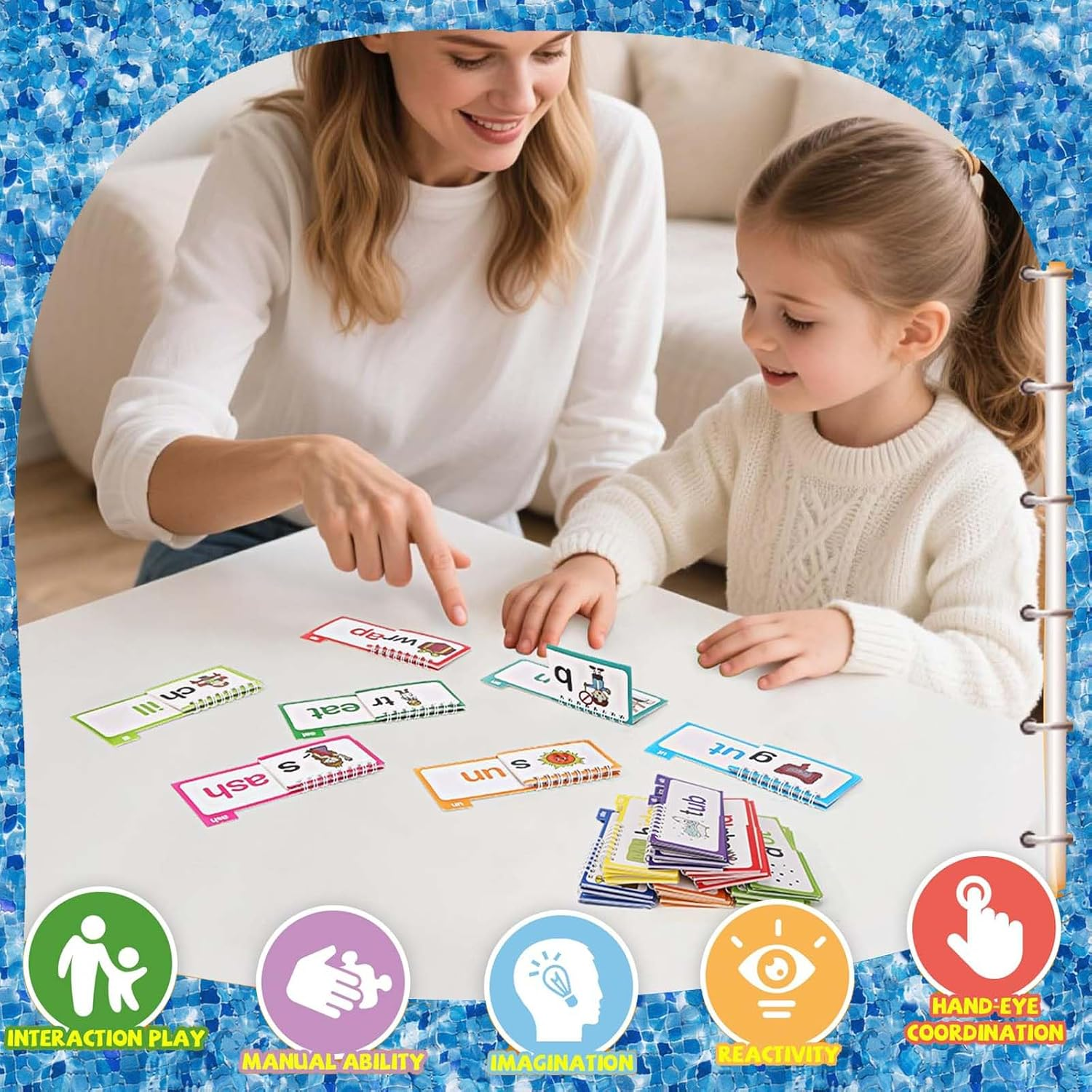 Lizihaowu 30 Read and Rhyme Flip Books, Word Family Build Book, Kindergarten Sight Word Flash Cards, Reading Flip Book Set for Kids image number 4