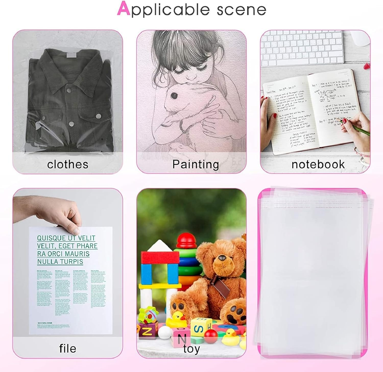 Bukamkom 100Pcs 12X16&rdquo;(30X41Cm) Clear Poly Mail Bags Self-Sealing for Cello Bags Great for Clothes T-Shirts Pants Party Wedding Packaging Bags image number 6