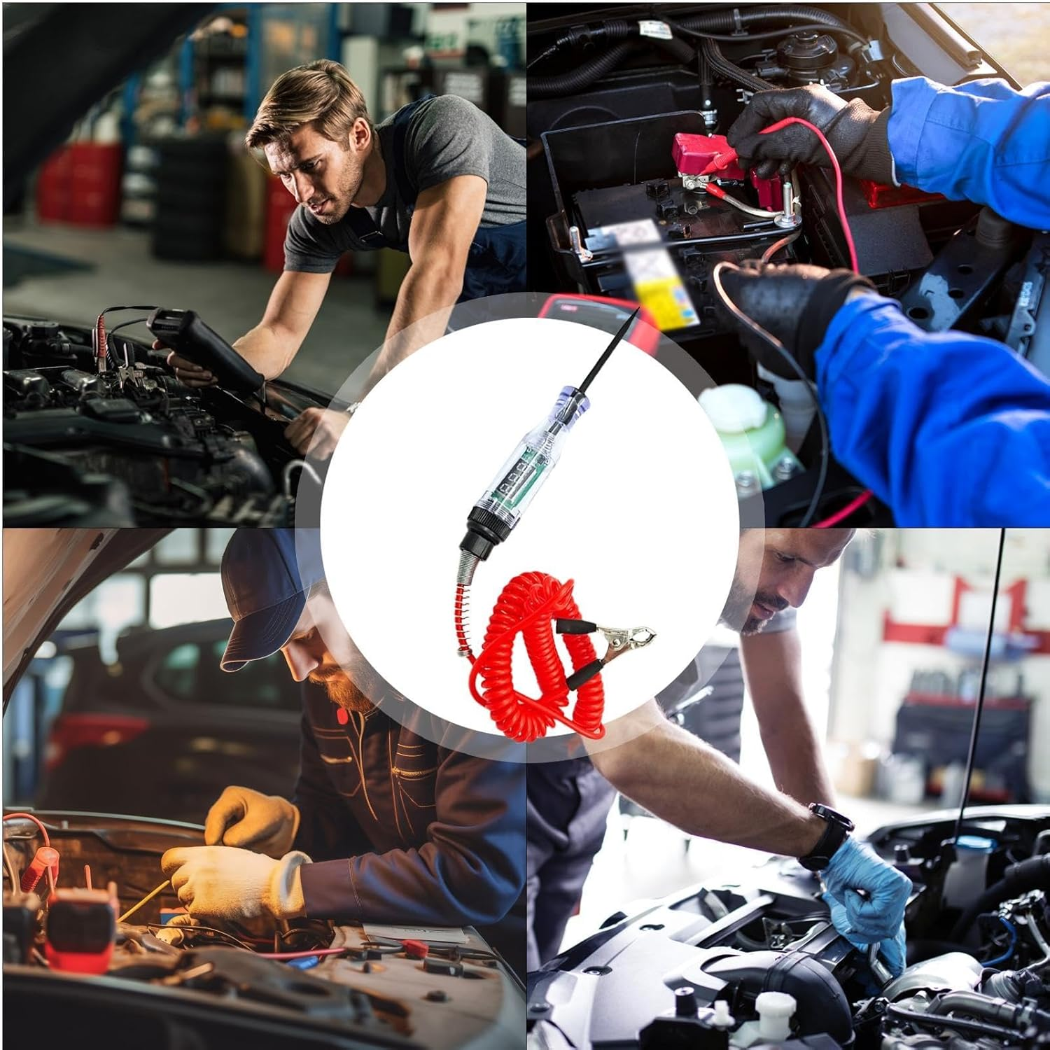 Automotive Test Light - Auto Electric Tester Light Tool,Steel Probe and Alligator Clip, Car Voltage Circuit Tester for Car, Trailer, Ship, Motorcycle image number 3