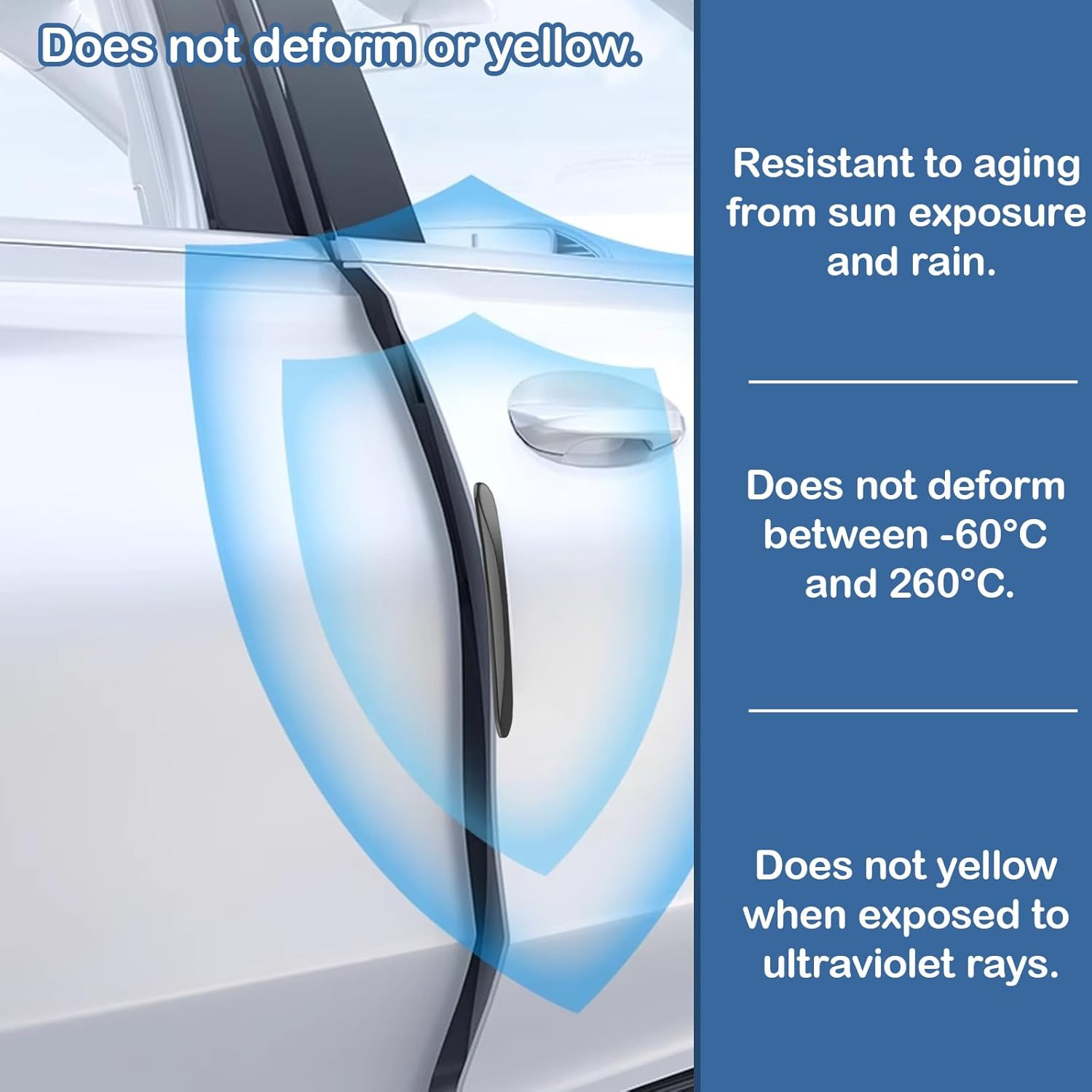 YUENTOEN 4Pcs Car Door Edge Protector, Anti-Scratch Car Door Protector Trim Strip with Self Adhesive for Auto, Sedans, Truck, SUV, Black image number 6